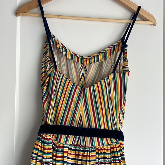 Vintage 1940s rainbow stripe ballgown. Handmade/couture. Size S/XS. Rare find!🌈 - Picture 12 of 15